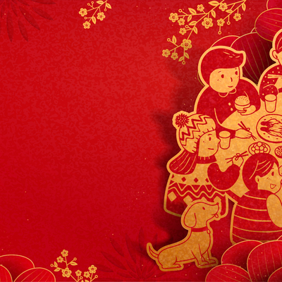  中国风新年除夕宣传海报背景 