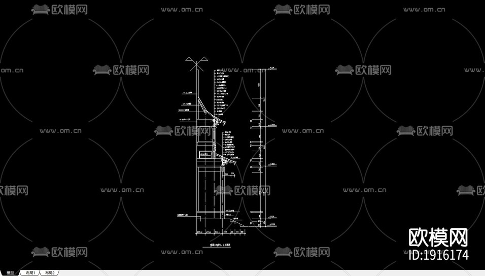 景觀亭CAD施工圖下載(渲染圖3)