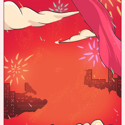  新年虎年卡通海报背景 