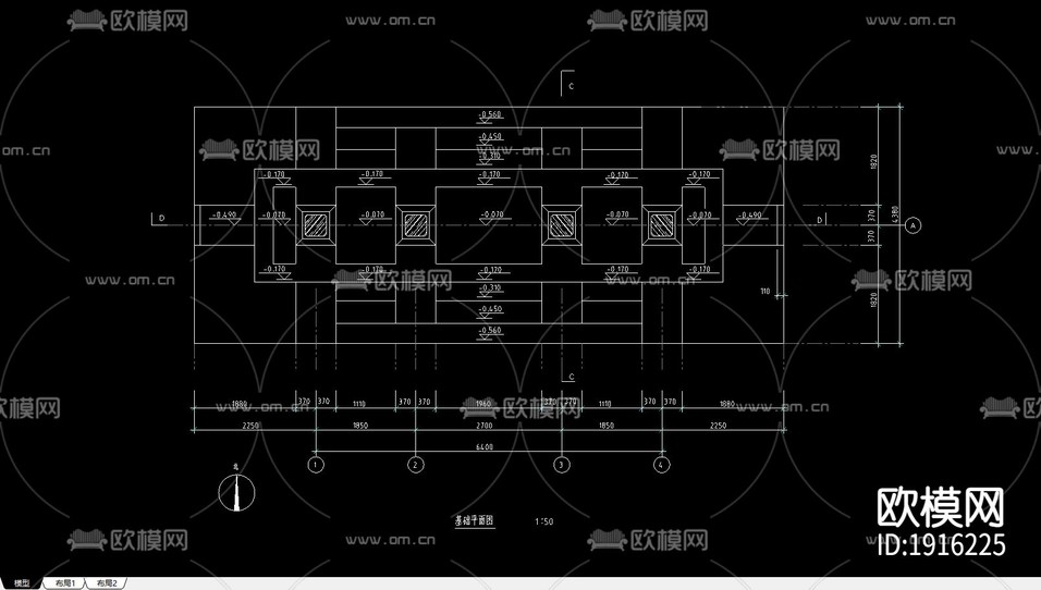 牌樓CAD施工圖下載(渲染圖5)