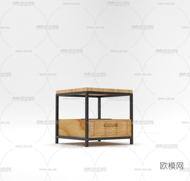 现代床头柜免费3d模型下载
