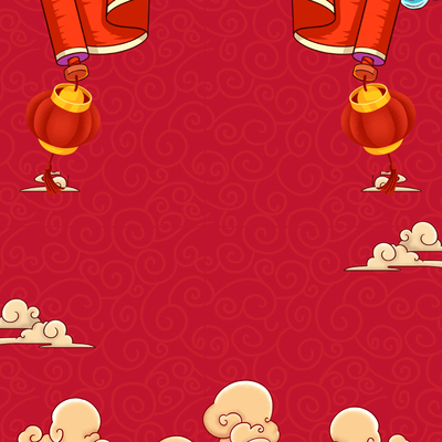  新年虎年卡通海报背景 