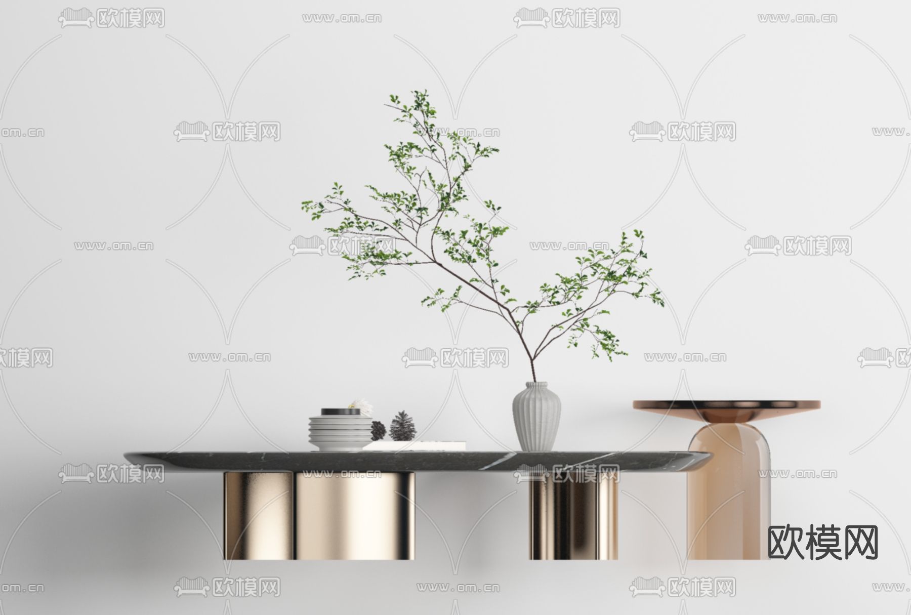 现代轻奢茶几免费3d模型下载