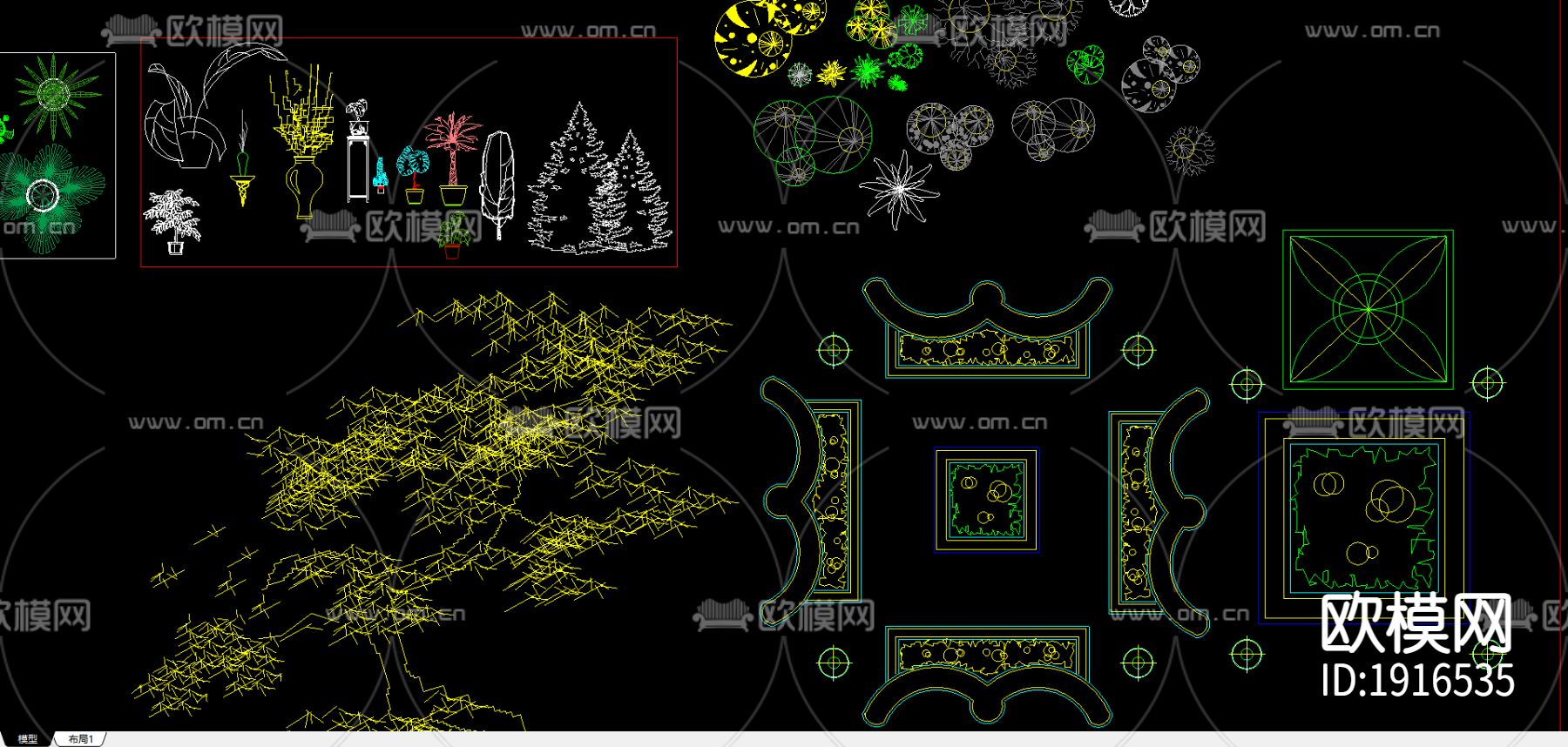 室内装修综合图块下载（渲染图2）