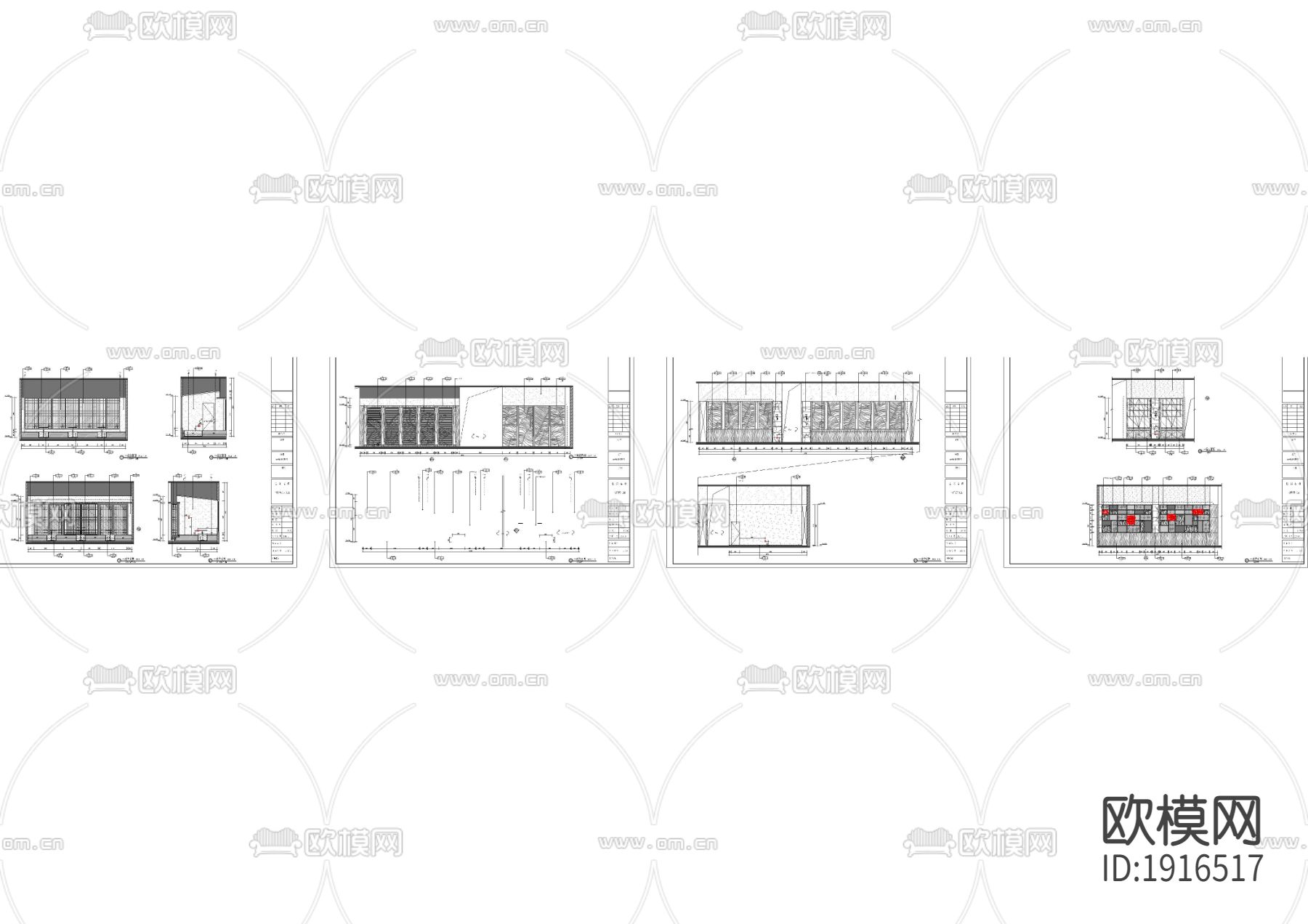 大型会所居酒屋包厢立面下载（渲染图2）