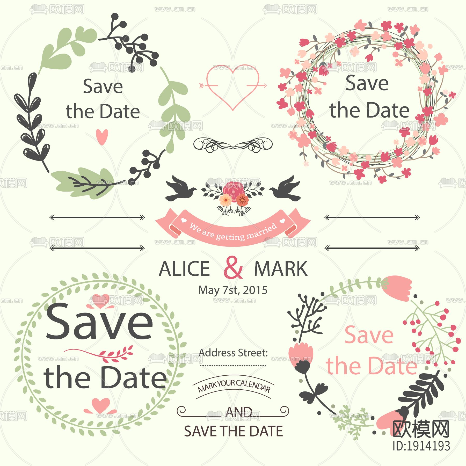 小清新花环壁纸下载