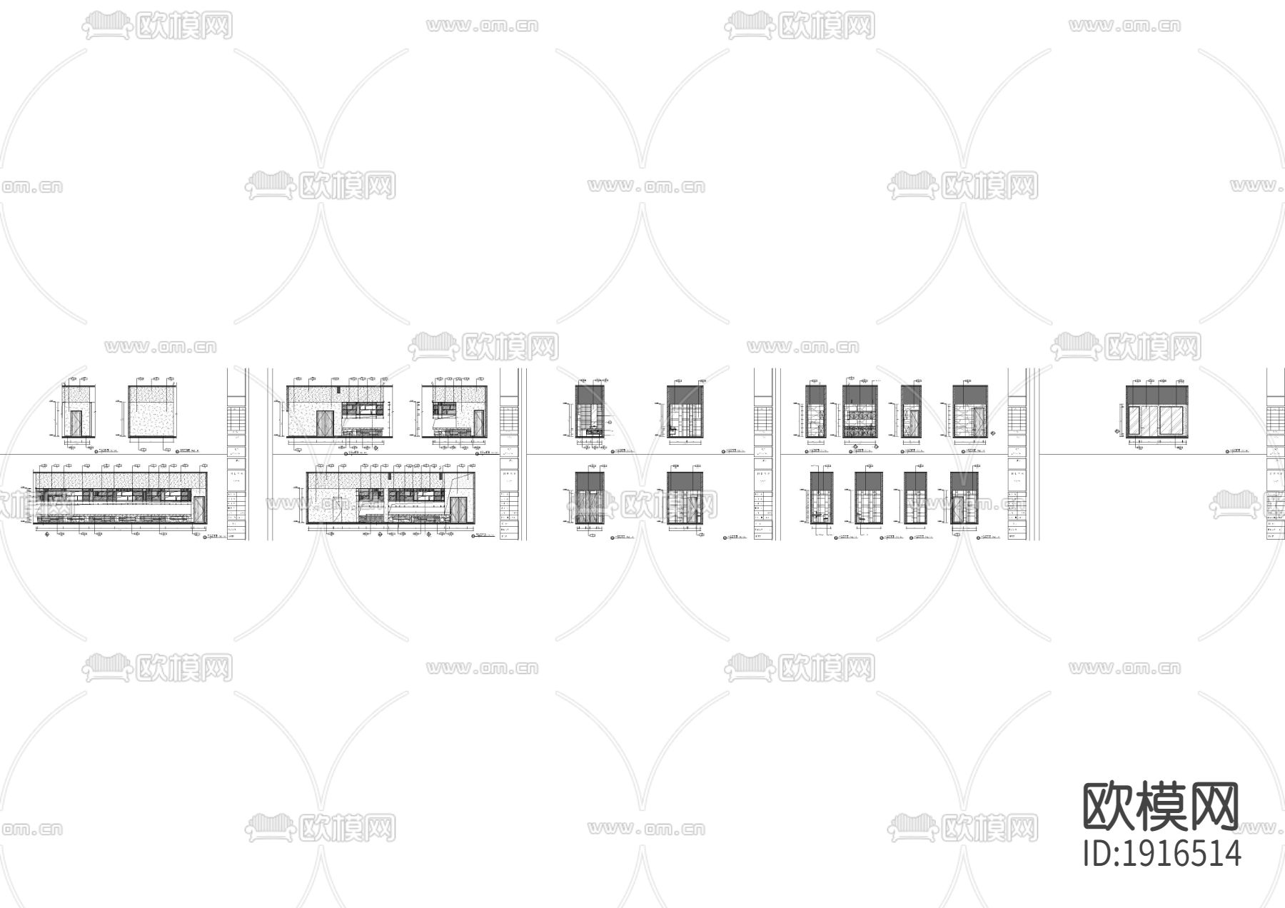 大型会所大堂西餐厅立面下载（渲染图2）