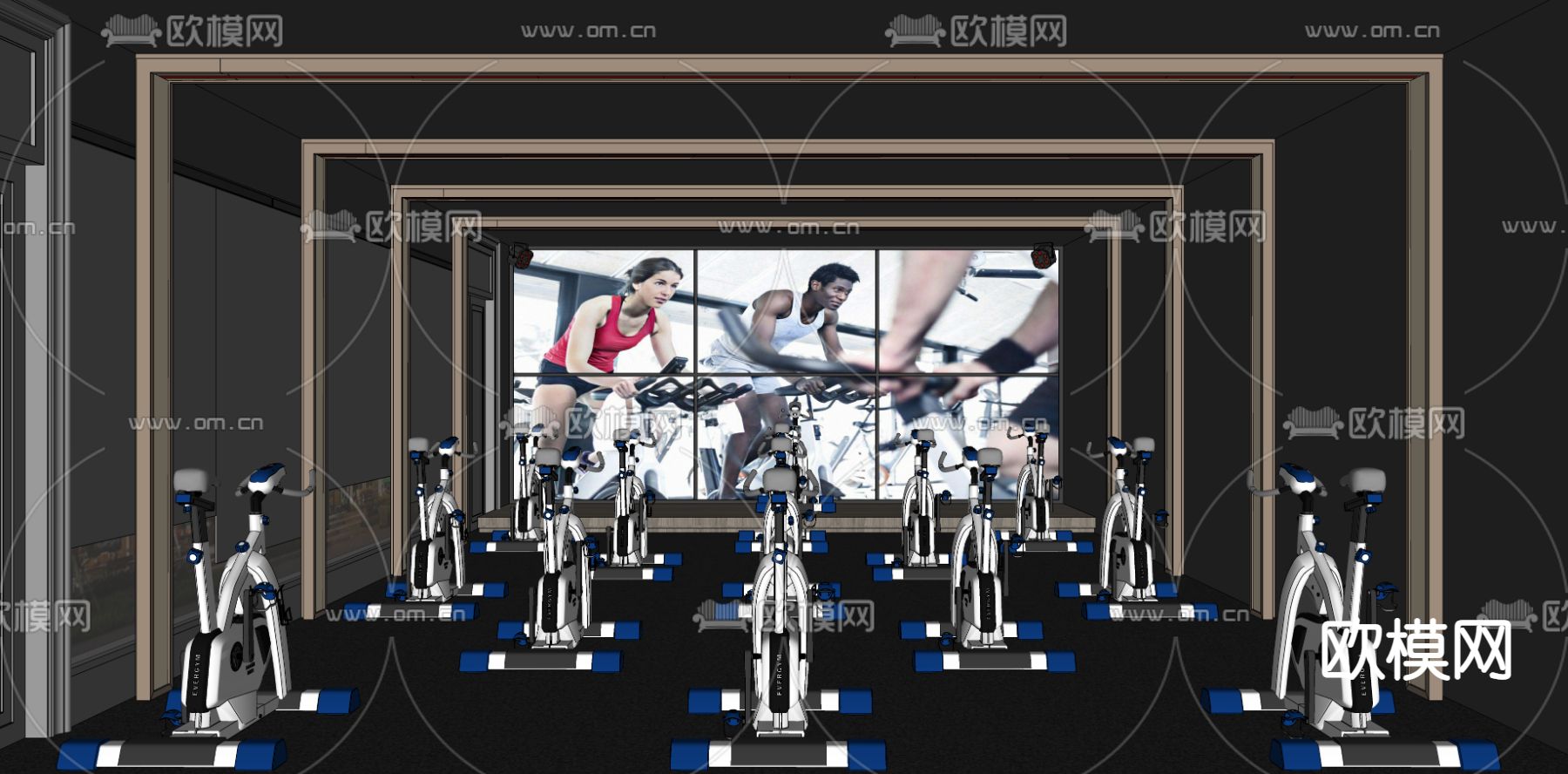 现代健身房su模型下载（渲染图2）