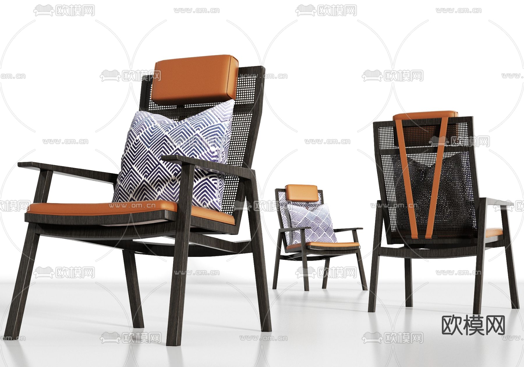 现代轻奢休闲椅su模型下载（渲染图1）