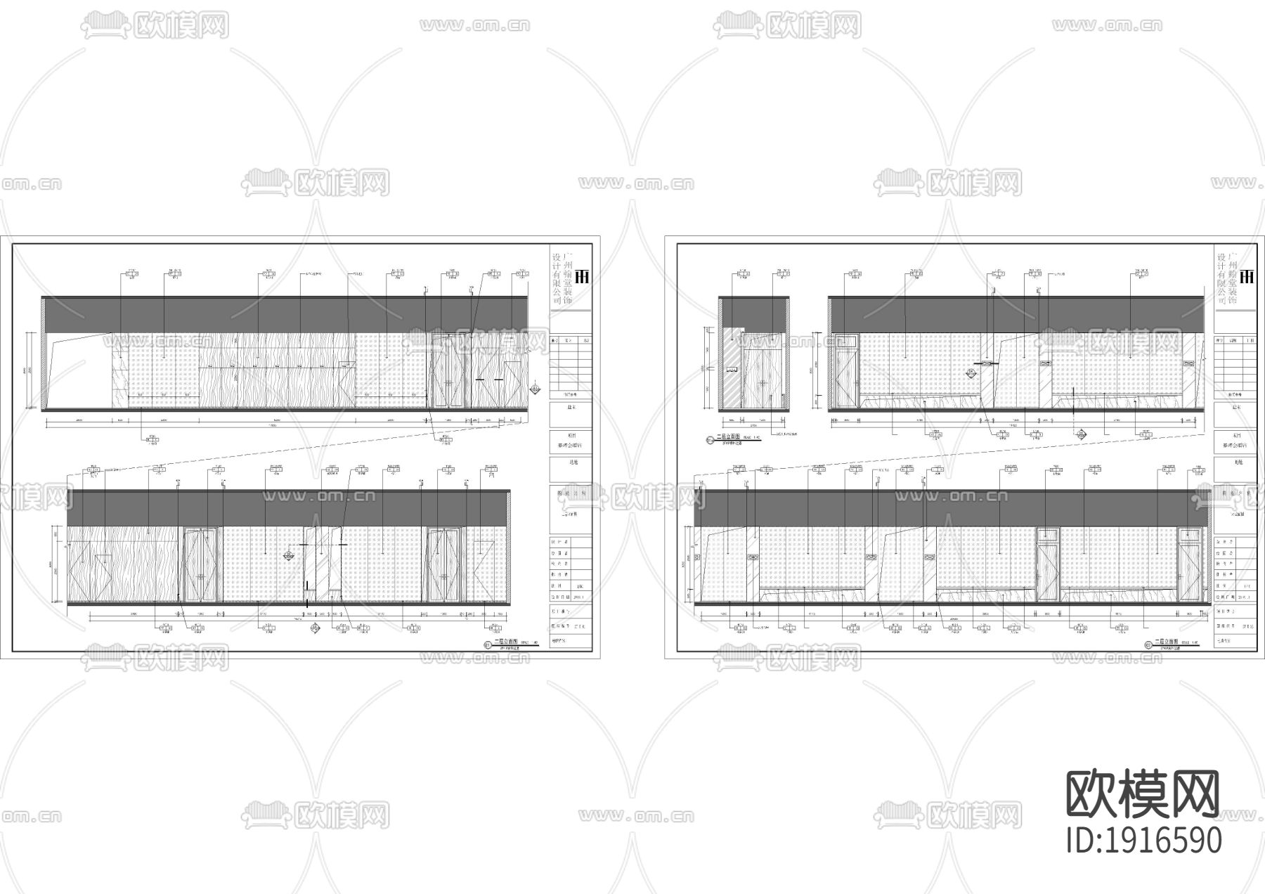 现代会所过道立面下载（渲染图2）