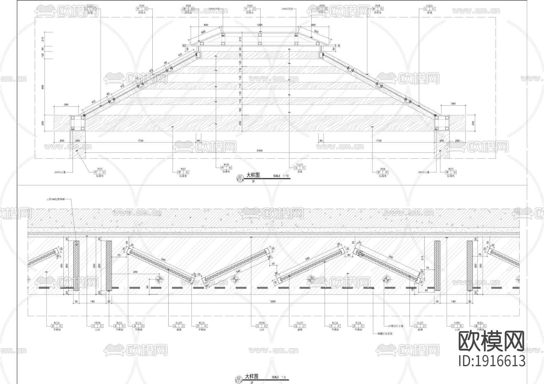 会所墙身cad节点大样图下载（渲染图1）