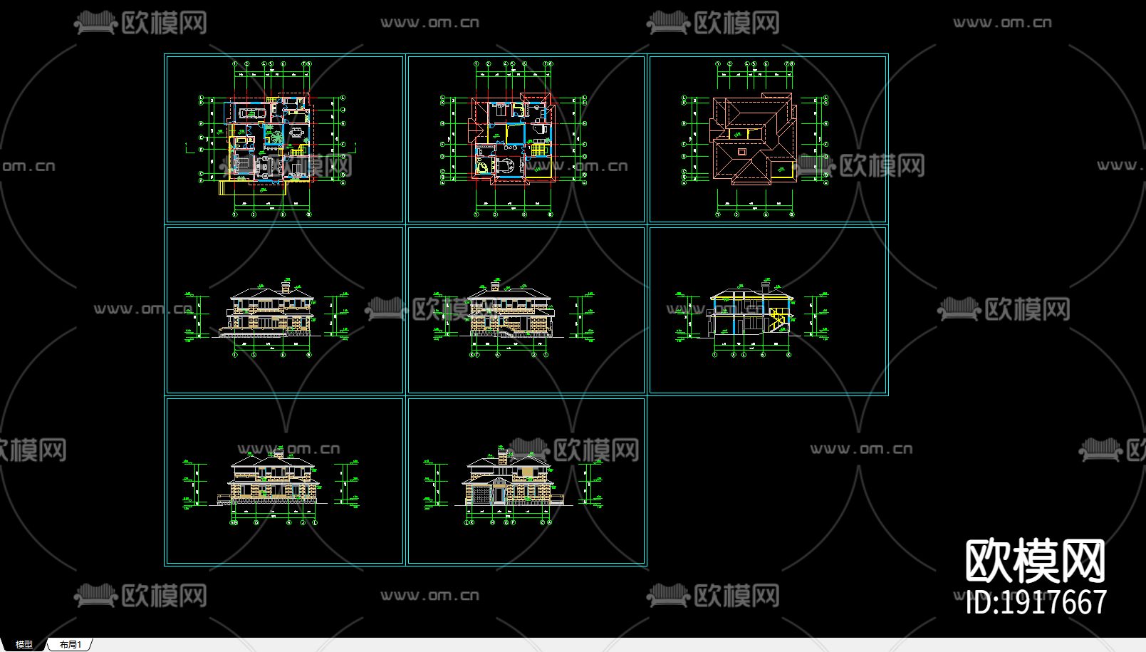 别墅设计方案图带效果图下载（渲染图3）
