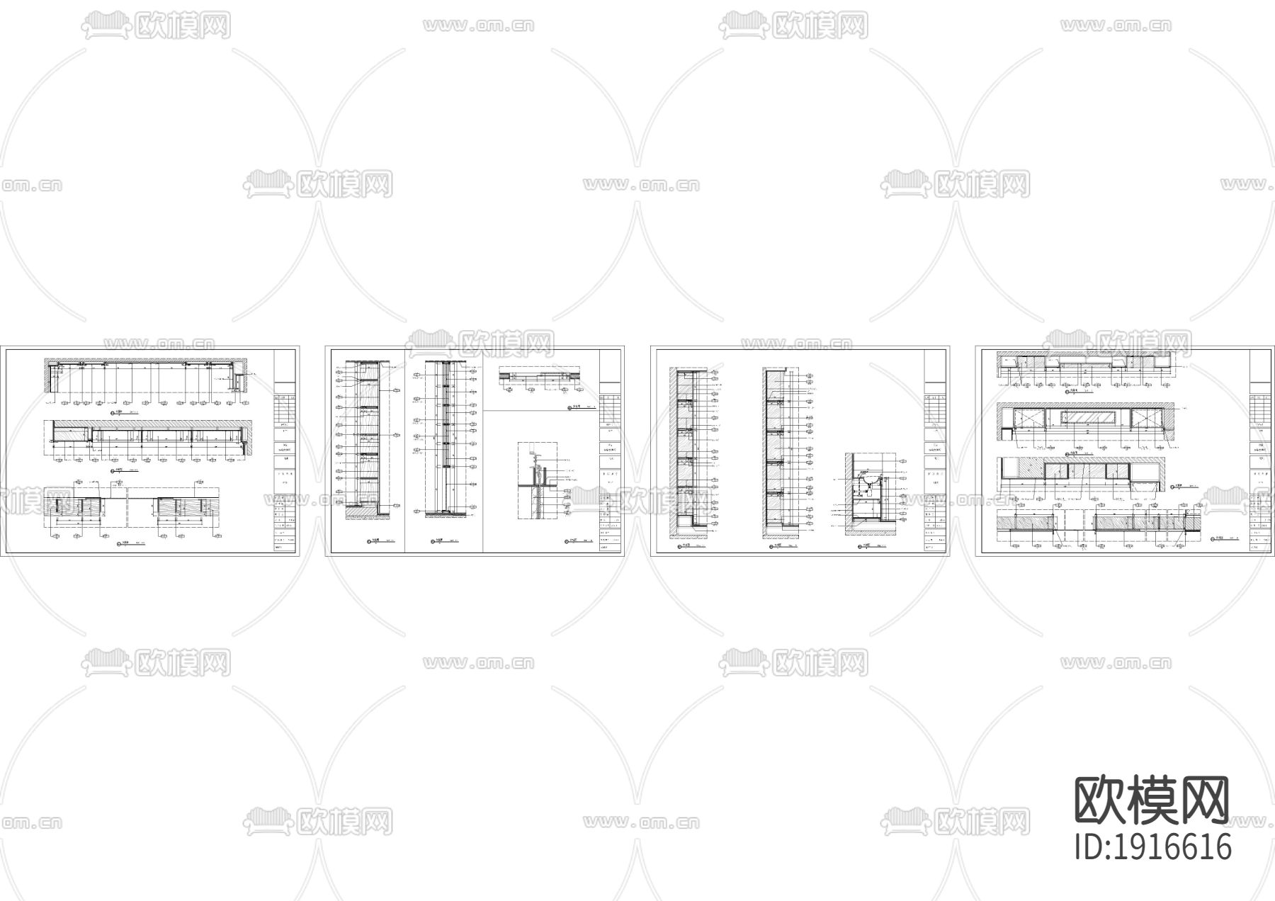 造型柜cad节点大样图下载（渲染图2）