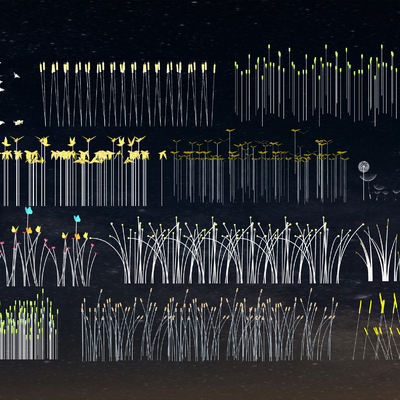 现代户外景观灯su模型