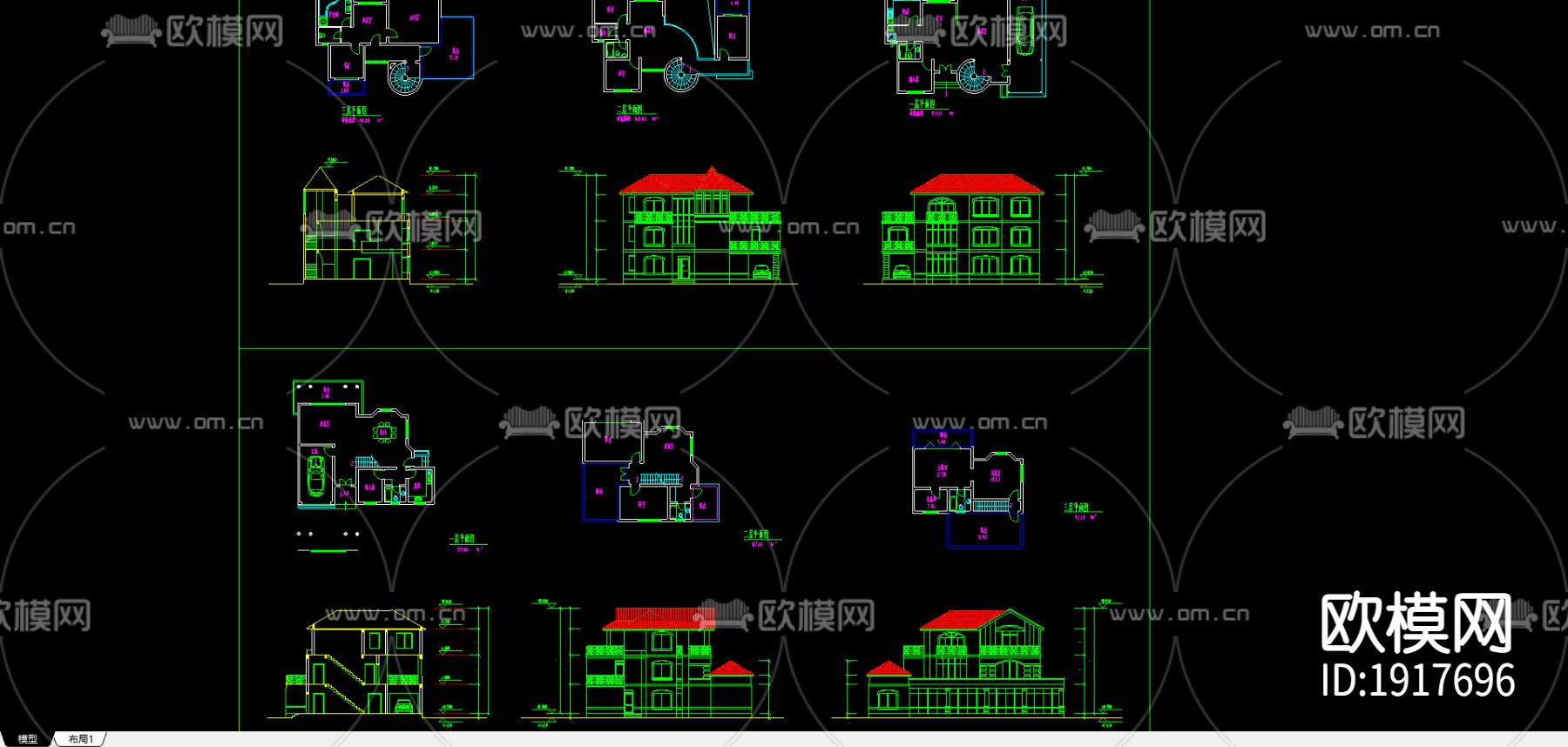 别墅住宅造型设计图下载（渲染图2）