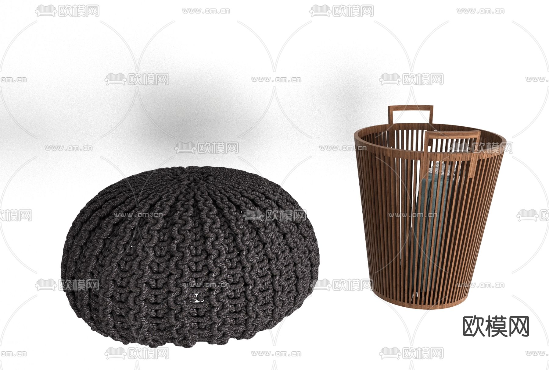 北欧布艺坐垫免费3d模型下载