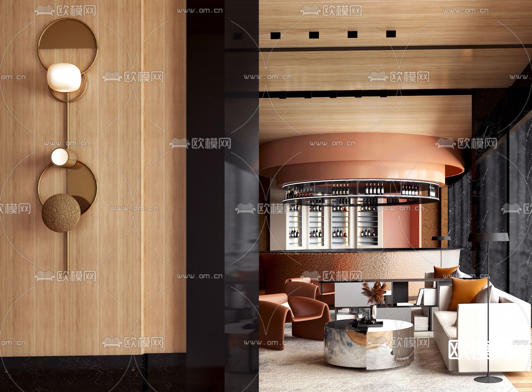 LSD Interior Design 现代售楼处水吧区3d模型下载（渲染图1）