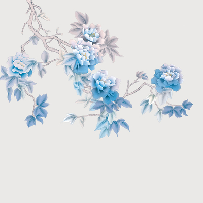  新中式刺绣牡丹花壁纸 