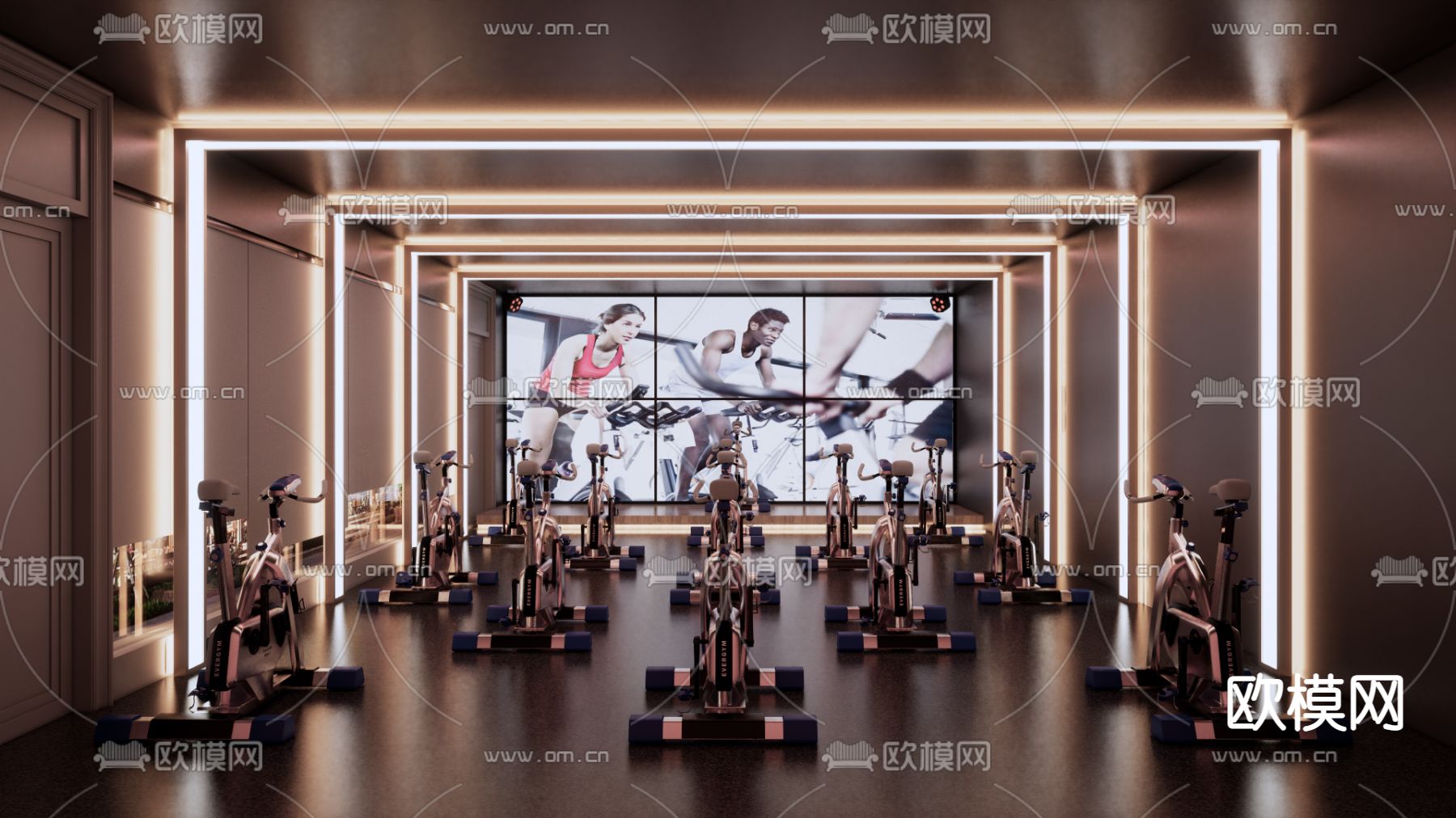 现代健身房su模型下载（渲染图1）