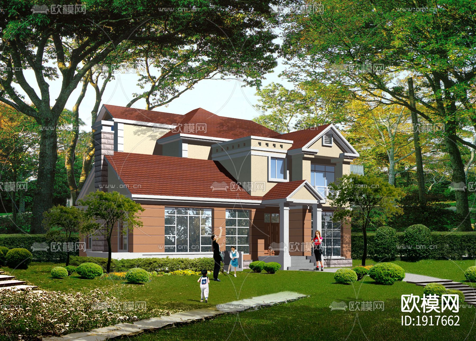 别墅方案带效果图下载（渲染图5）