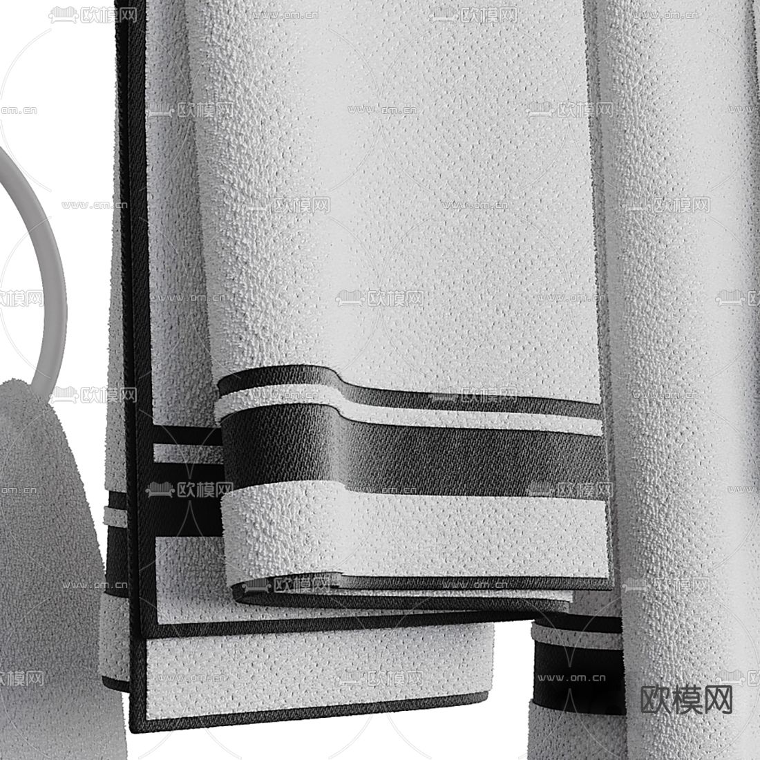 现代毛巾毛巾架3d模型下载（渲染图3）