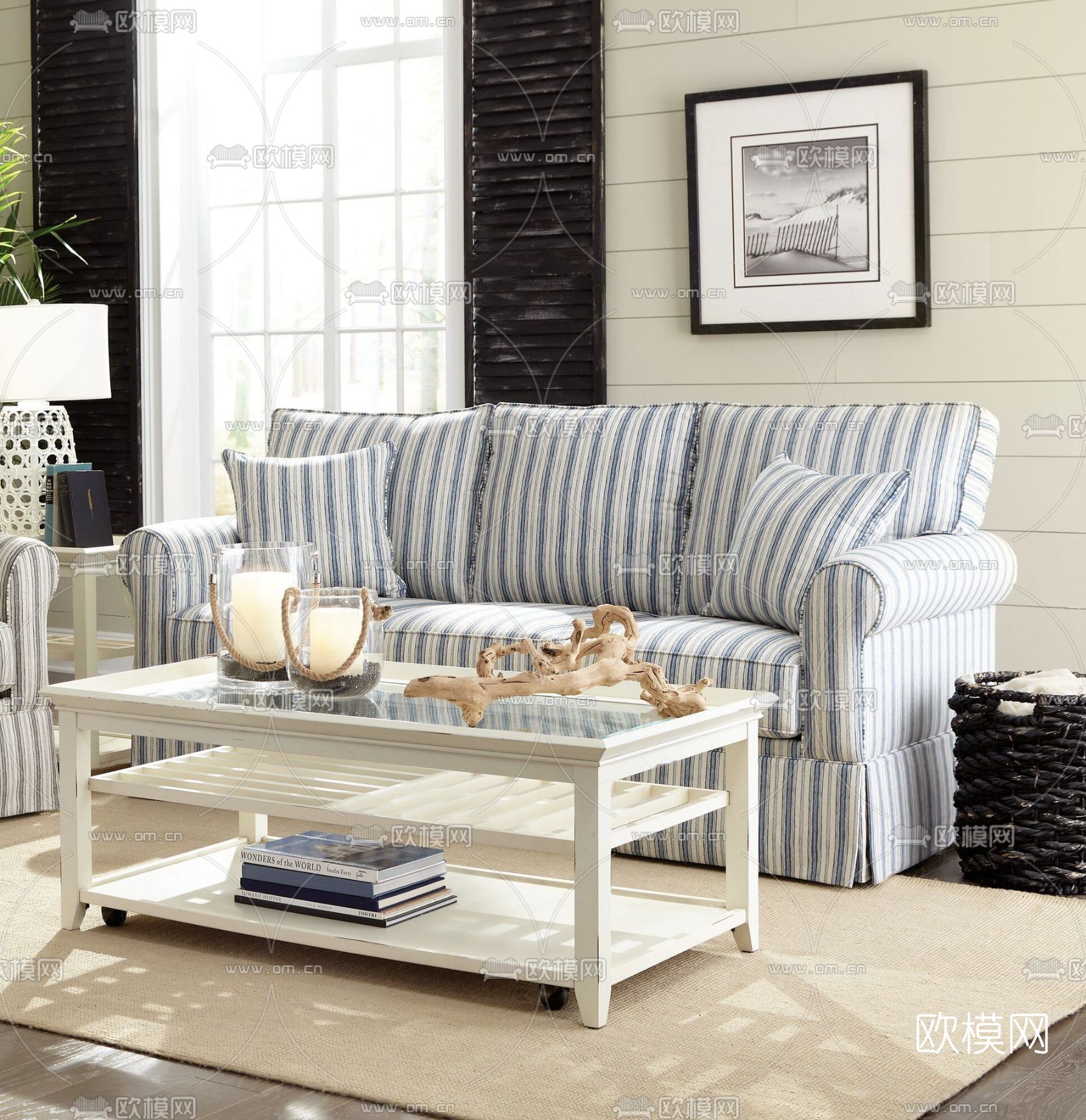 简欧沙发组合免费3d模型下载