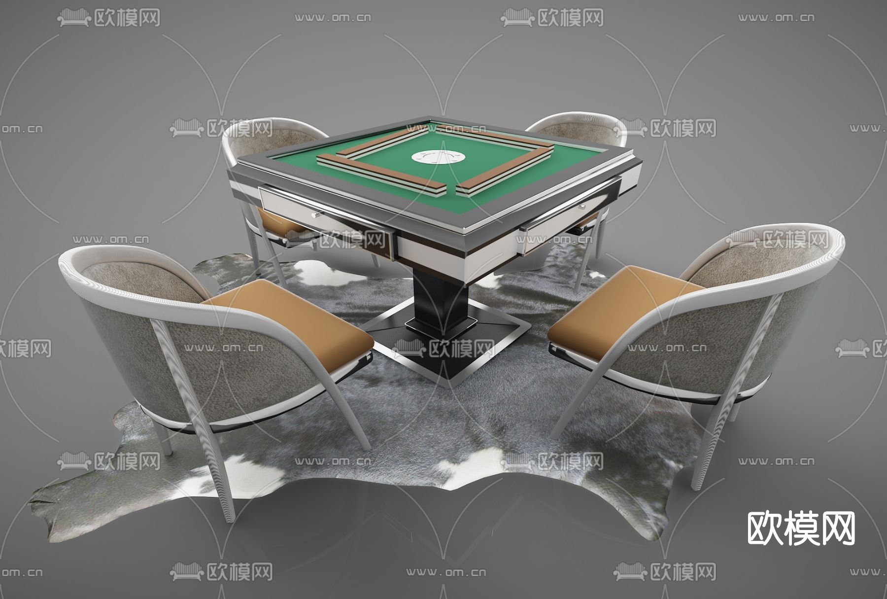 现代麻将桌椅免费3d模型