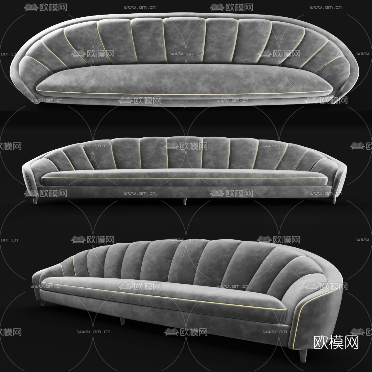 简欧多人沙发免费3d模型下载_ID11766896_3dmax免费模型-欧模网