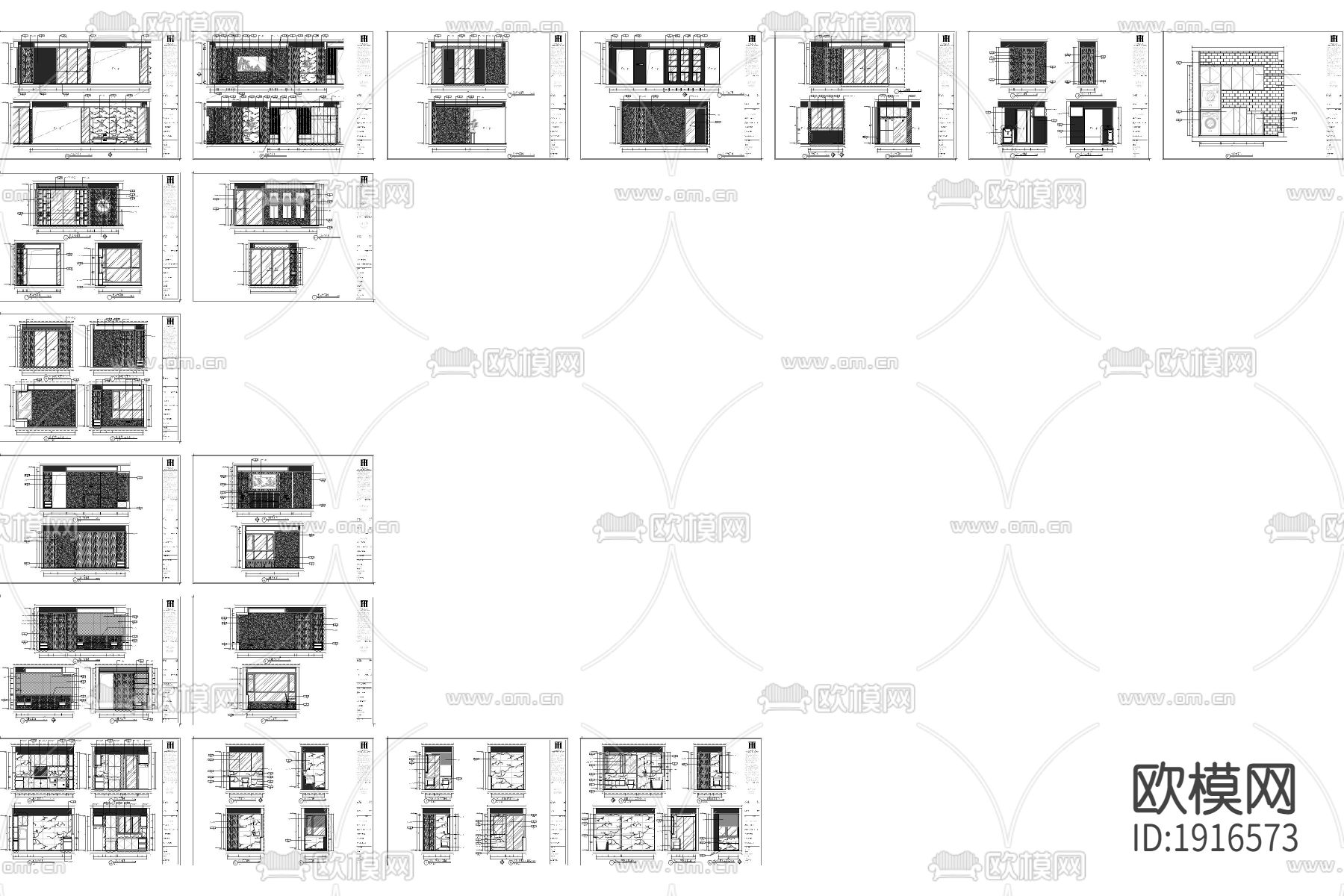 大平层现代立面图下载（渲染图3）