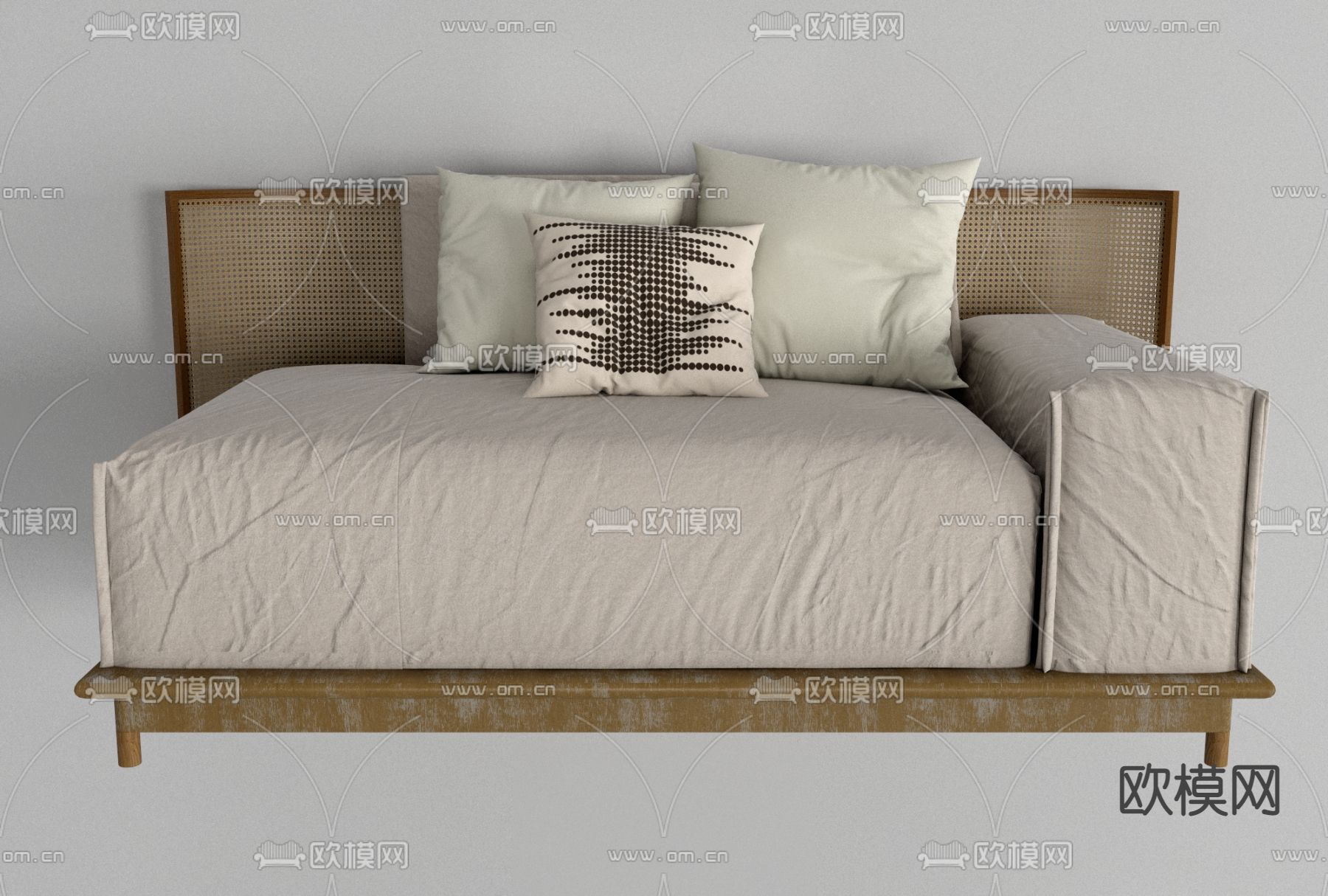 侘寂布艺贵妃椅免费3d模型下载