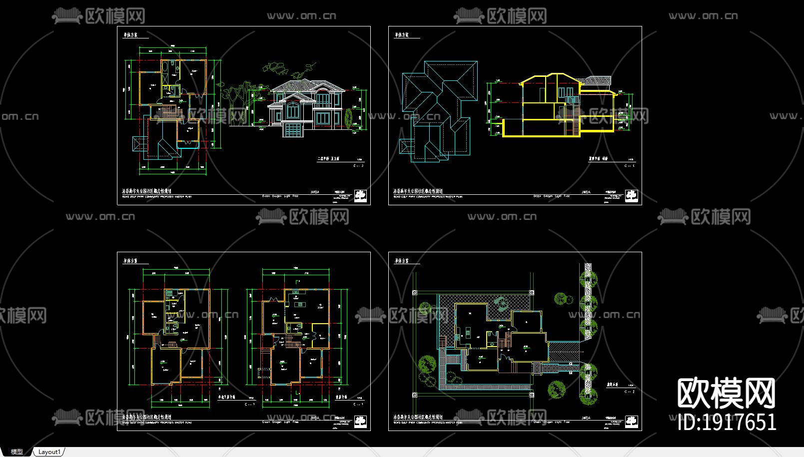 别墅单体方案施工图下载（渲染图5）