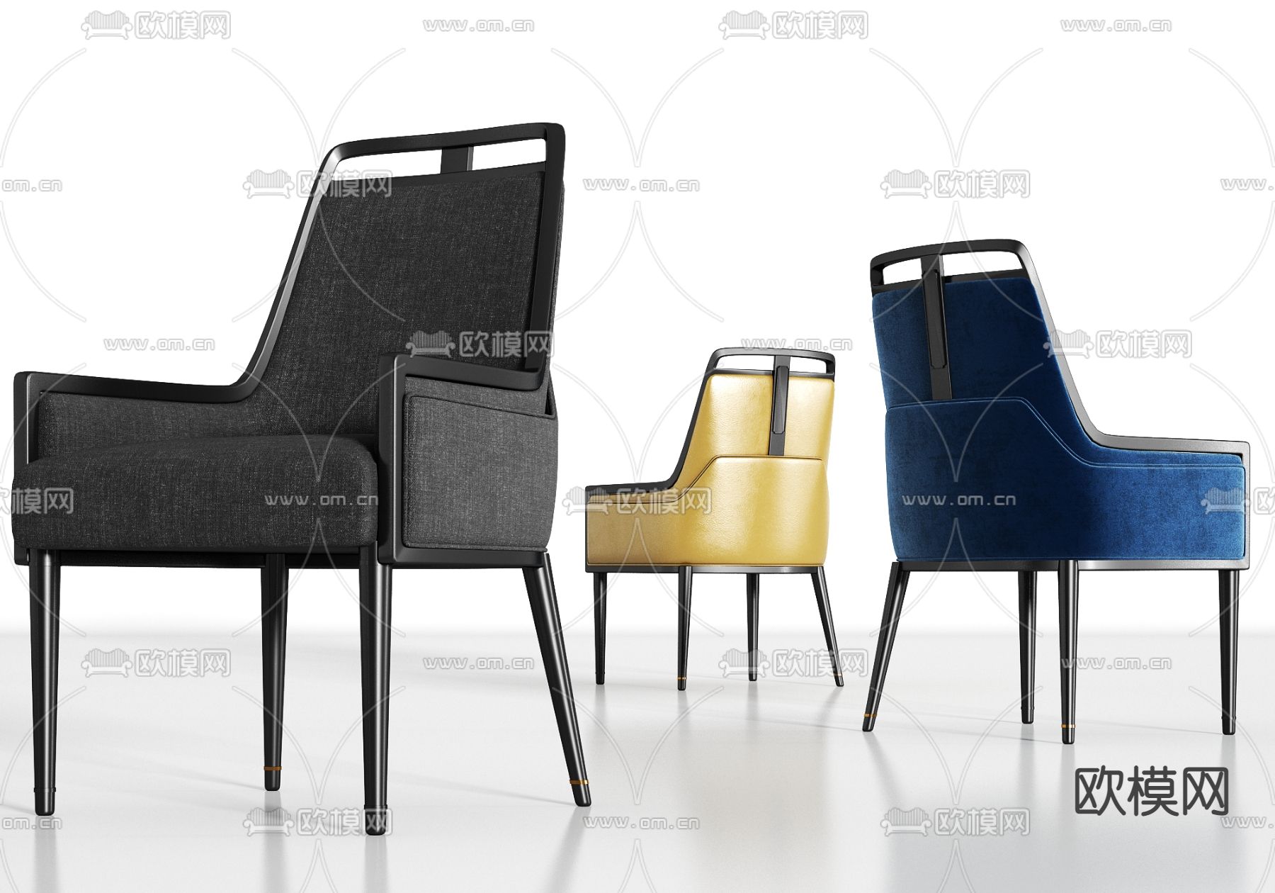 现代靠背单椅su模型下载