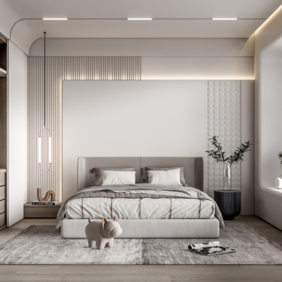 现代卧室su模型