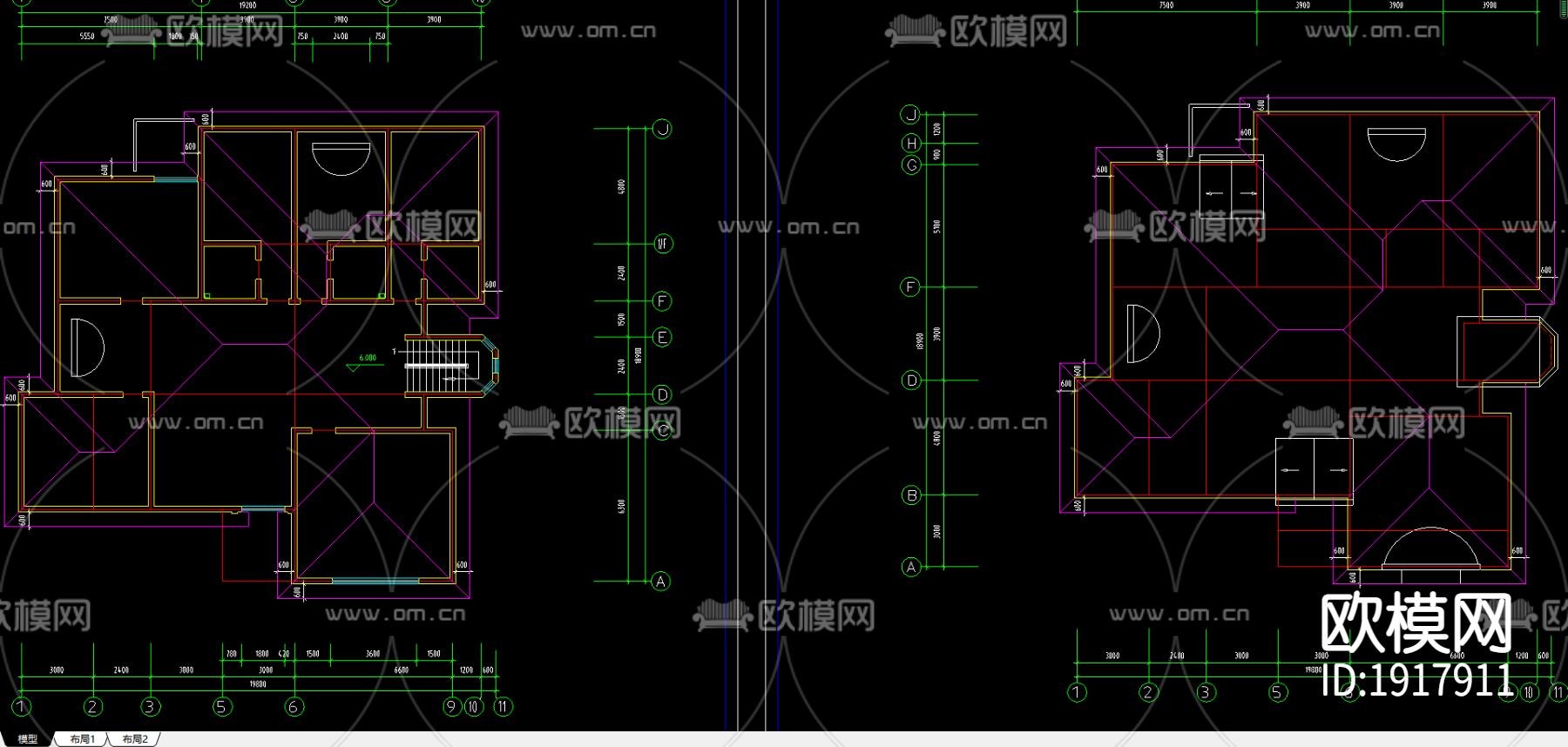 大单体别墅建筑图下载（渲染图2）