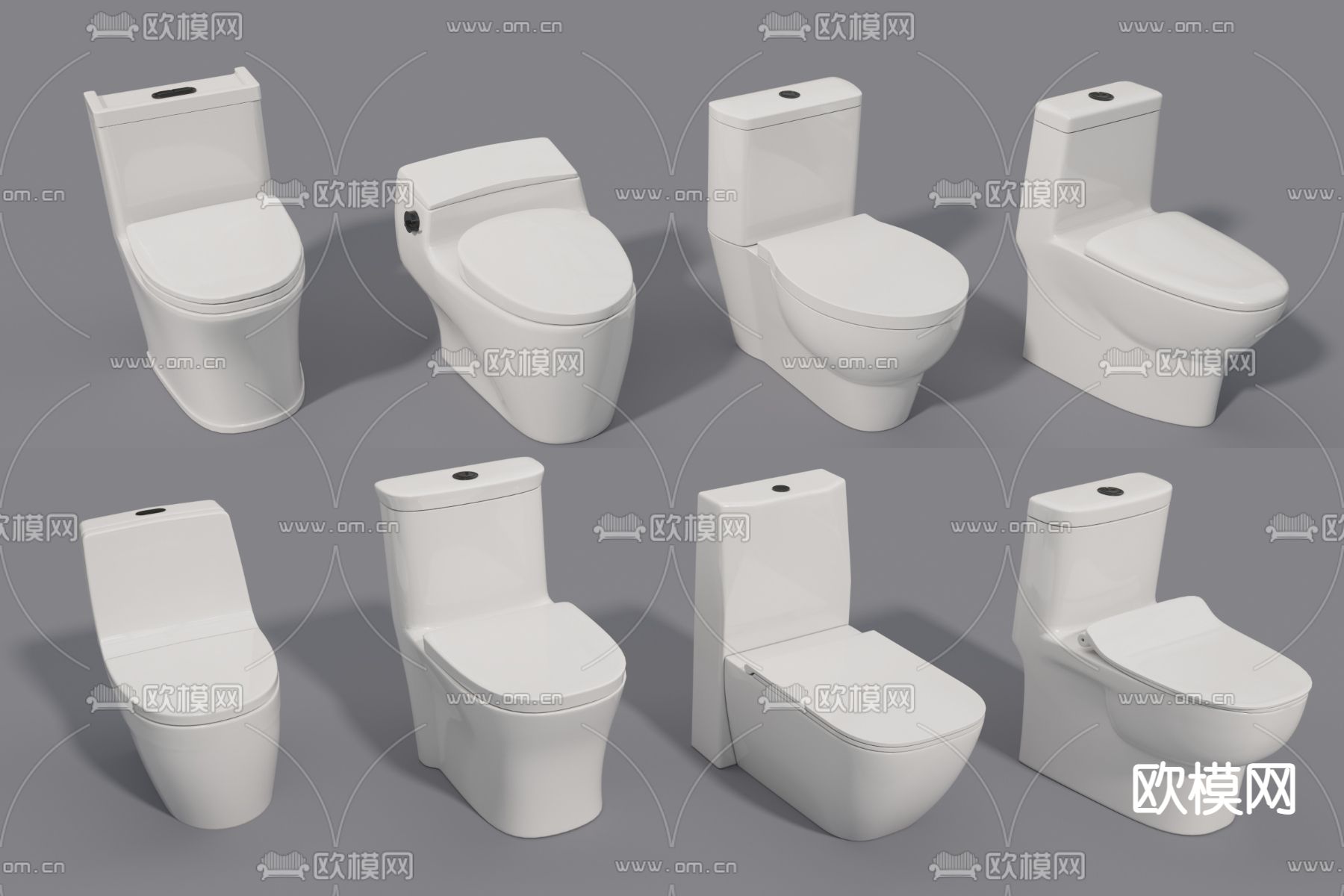 现代马桶su模型下载（渲染图1）