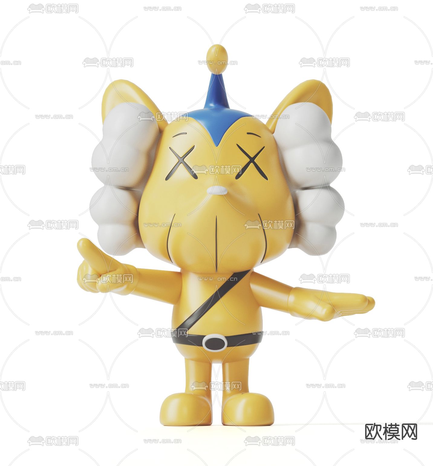 现代潮玩kaws摆件3d模型下载