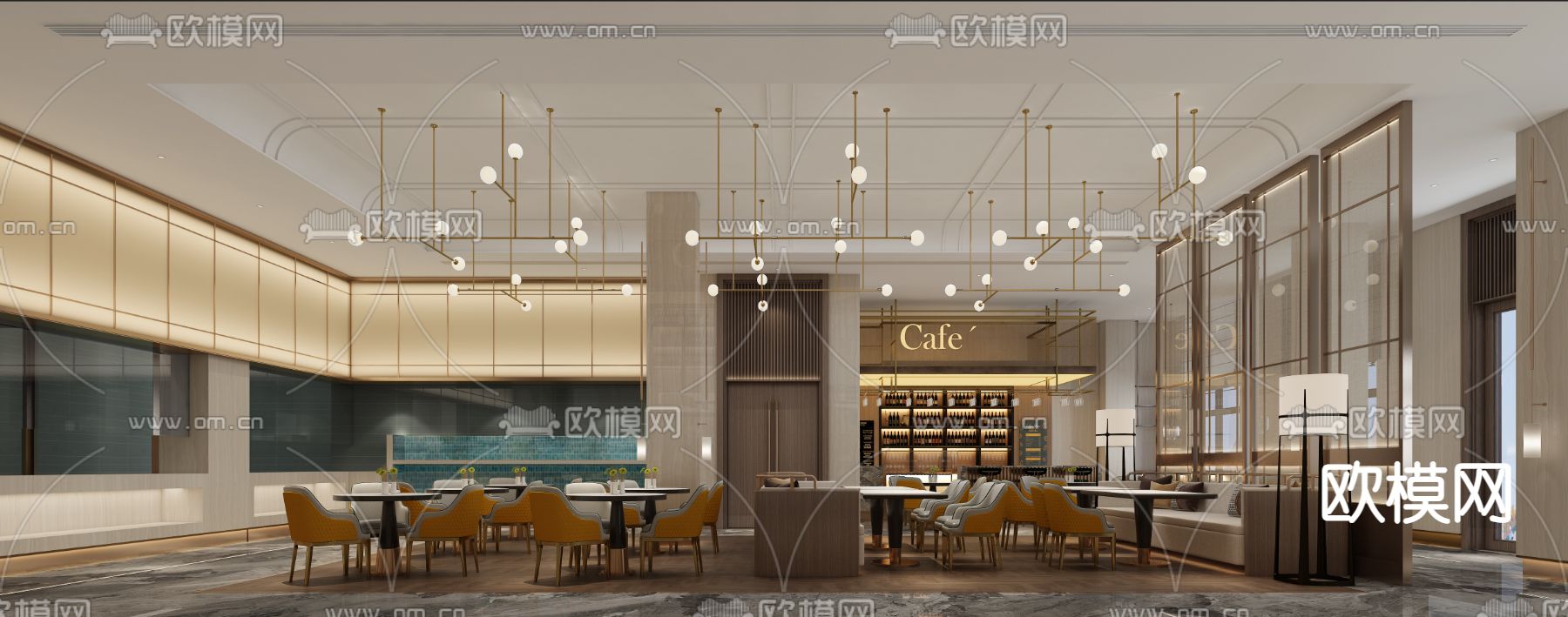 现代轻奢酒店大厅免费3d模型