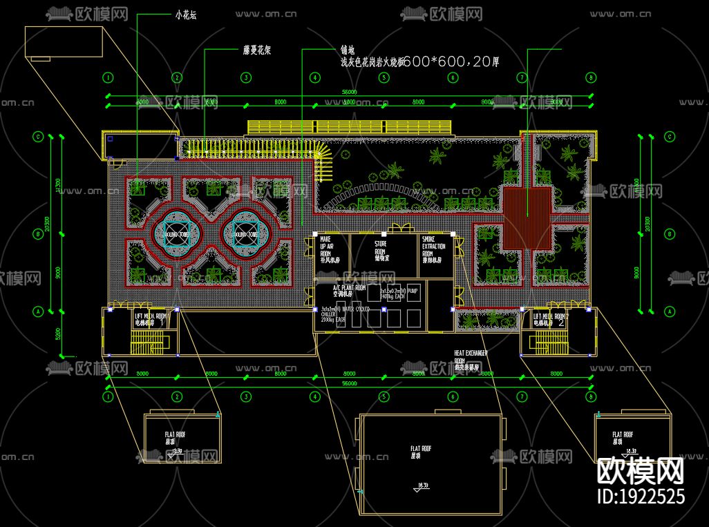 屋顶花园cad施工图下载