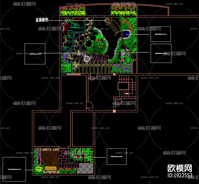 屋顶花园cad施工图下载（渲染图1）