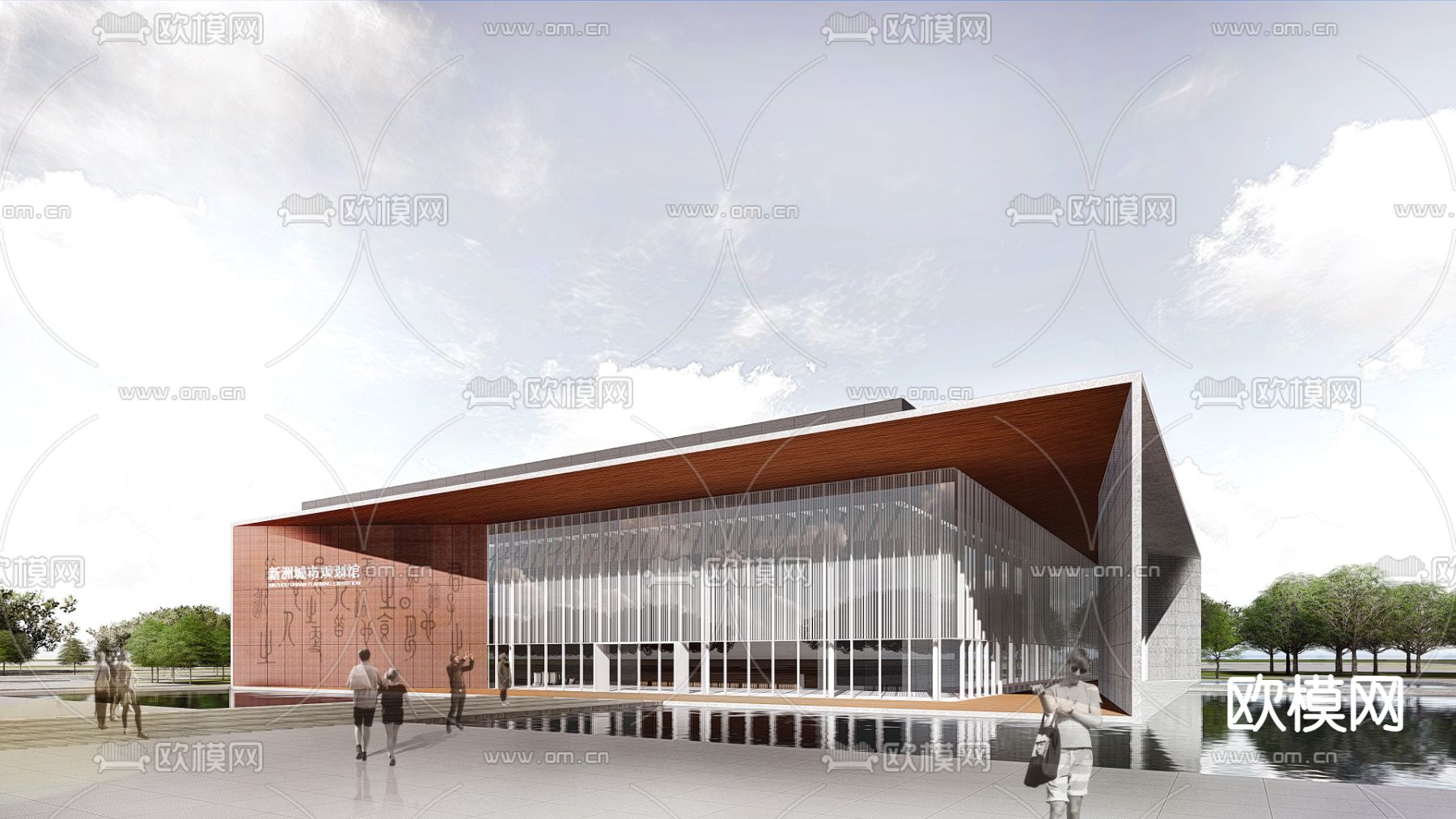 现代城市规划展览馆su模型下载（渲染图3）