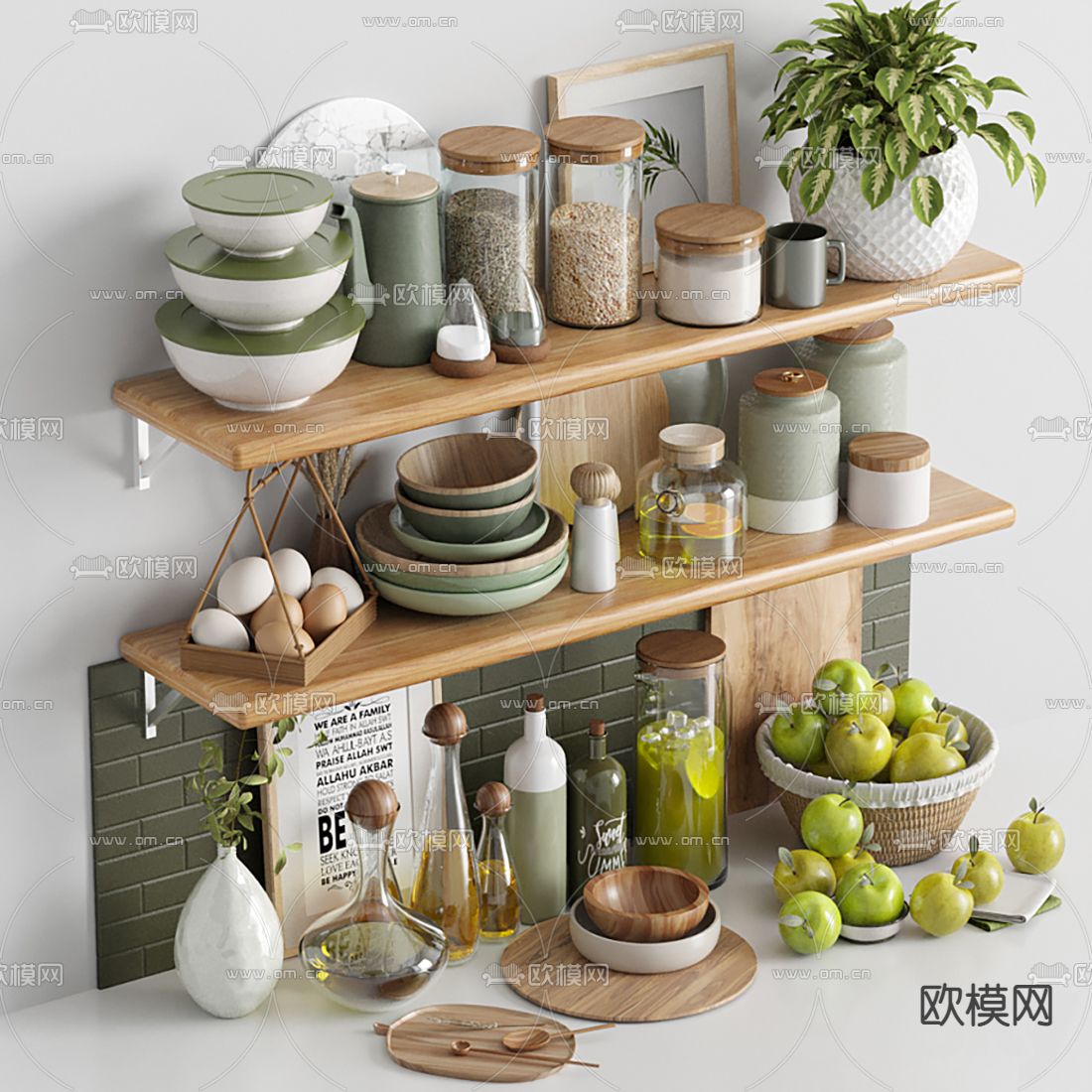 北欧碗碟厨房器具3d模型下载（渲染图3）