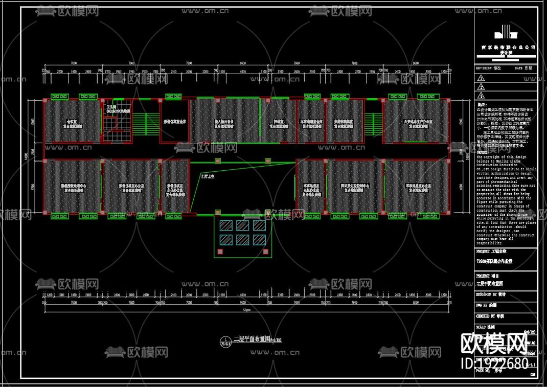 办公空间cad施工图-免费3dmax模型库-欧模网