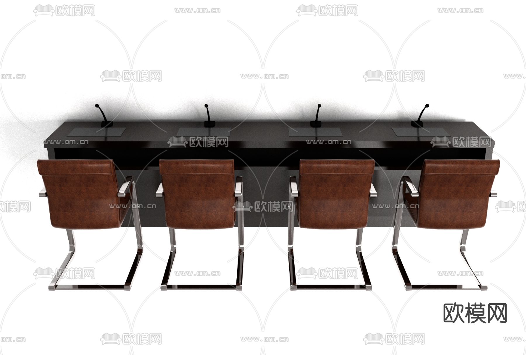 现代办公会议台免费3d模型下载
