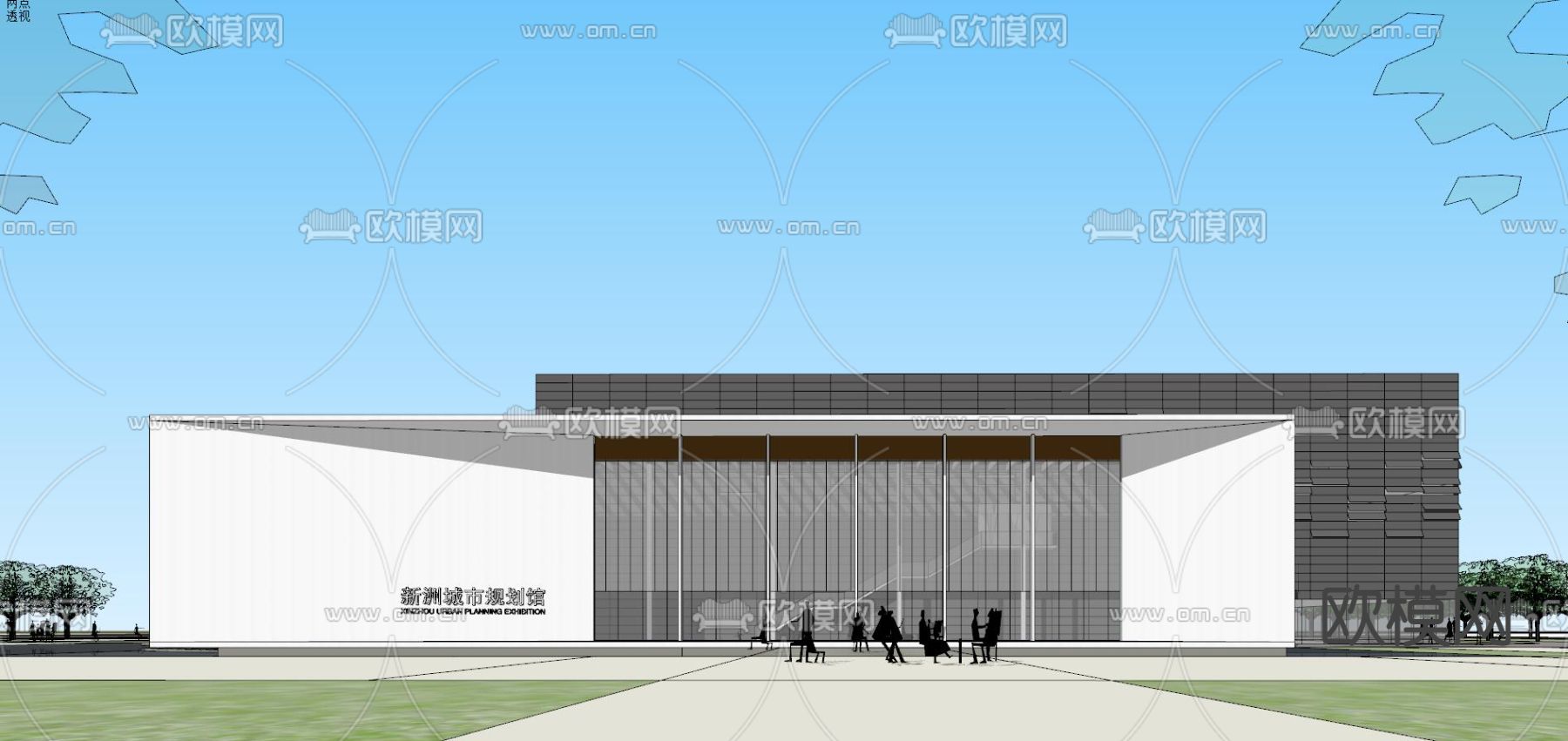 现代城市规划展览馆su模型下载（渲染图8）