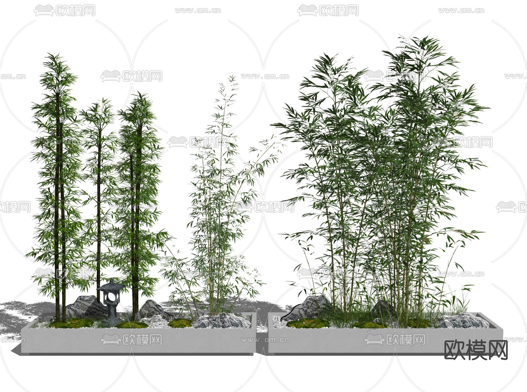 现代竹子su模型下载（渲染图2）