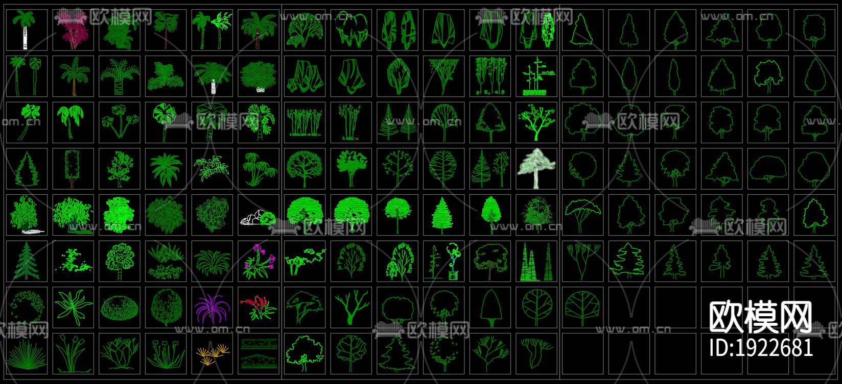 植物花草cad图库下载（渲染图3）