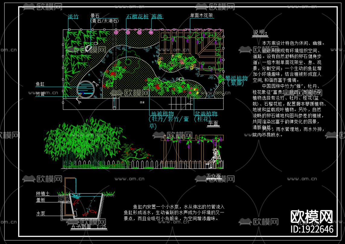 屋顶花园cad施工图下载（渲染图1）
