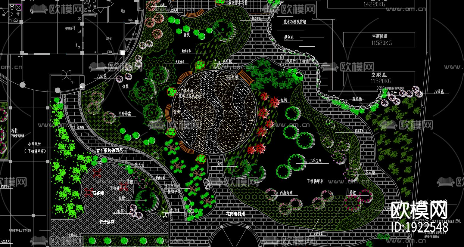 屋顶花园cad施工图下载（渲染图2）