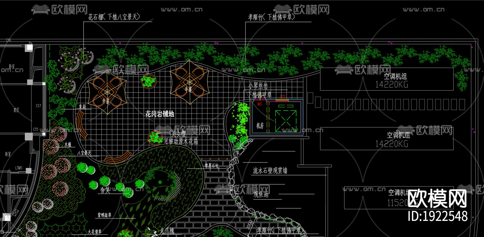 屋顶花园cad施工图下载（渲染图3）
