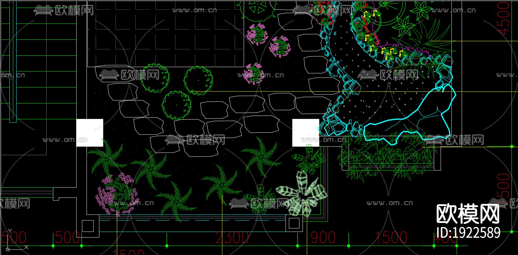 屋顶花园cad施工图下载（渲染图2）